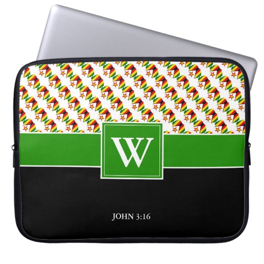ZIMBABWE Monogram Christlich WHITE-Notebook Laptopschutzhülle (Vorderseite)