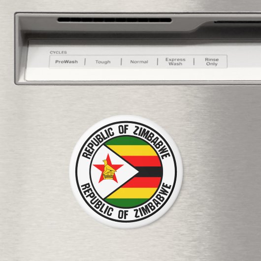 Zimbabwe Round Emblem Magnet (In Situ (Geschirrspüler))