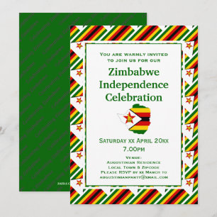 ZIMBABWE UNABHÄNGIGKEIT FEIERSCHAFT Simbabwische F Einladung