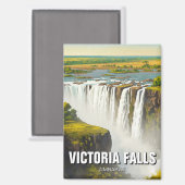 Zimbabwe Victoria Falls Travel Magnet (Vorderseite/Rückseite)