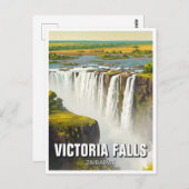 Zimbabwe Victoria Falls Travel Postkarte (Vorne/Hinten)