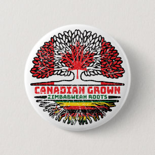 Zimbabwe Zimbabwean Canadian Canada Tree Roots Button