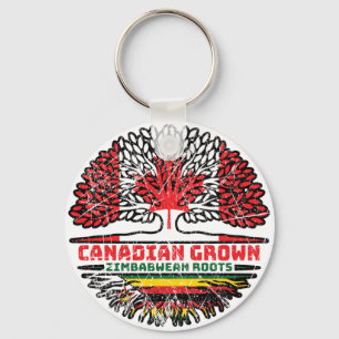 Zimbabwe Zimbabwean Canadian Canada Tree Roots Schlüsselanhänger