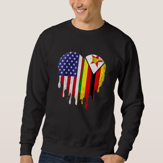 Zimbabwean American Patriot Grown Country Melting Sweatshirt (Vorderseite)
