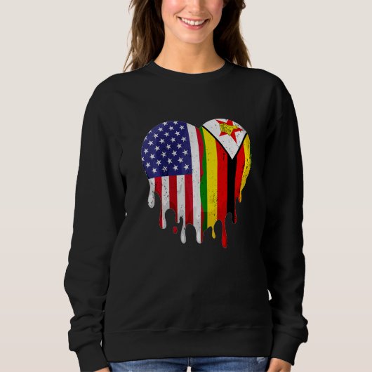 Zimbabwean American Patriot Grown Country Melting  Sweatshirt (Vorderseite)