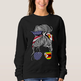 Zimbabwean American Patriot Grown Proud Women Girl Sweatshirt