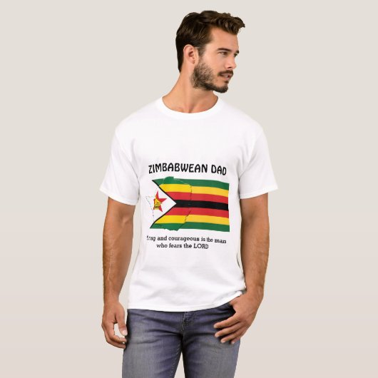 ZIMBABWEAN VATER Starker Mut Personalisiert T-Shirt (Vorne ganz)