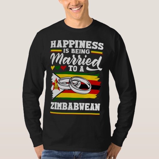 Zimbabwean Zimbabwe Flag Married To A Zimbabwean T-Shirt (Vorderseite)