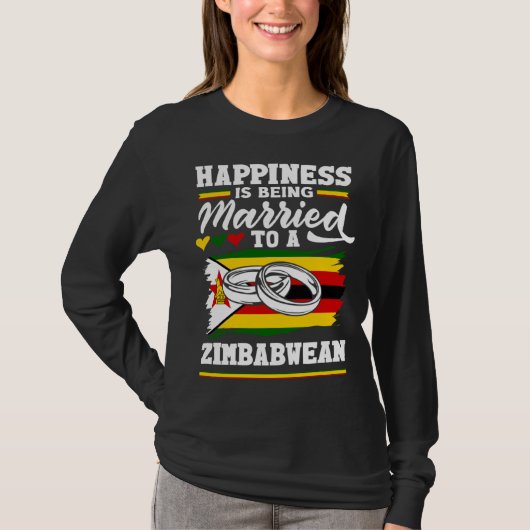 Zimbabwean Zimbabwe Flag Married To A Zimbabwean T-Shirt (Vorderseite)
