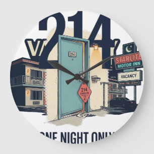 Zimmer 214 Retro Motel Wanduhr