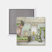 Zimmer im Renaissancestil (Farblitho) Magnet (Vorderseite/Rückseite)