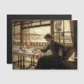 Zimmer mit Blick auf den Hafen Magnetkarte (Vorne/Hinten)