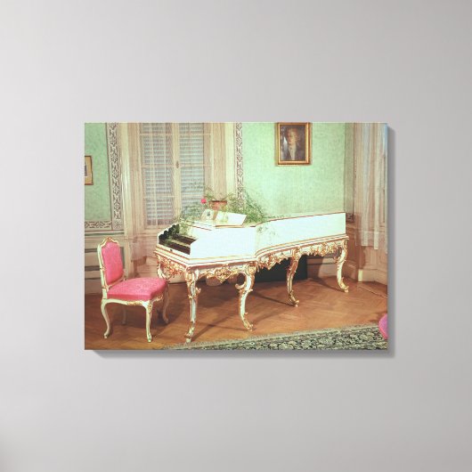 Zimmer mit Cembalo Leinwanddruck (Vorderseite)