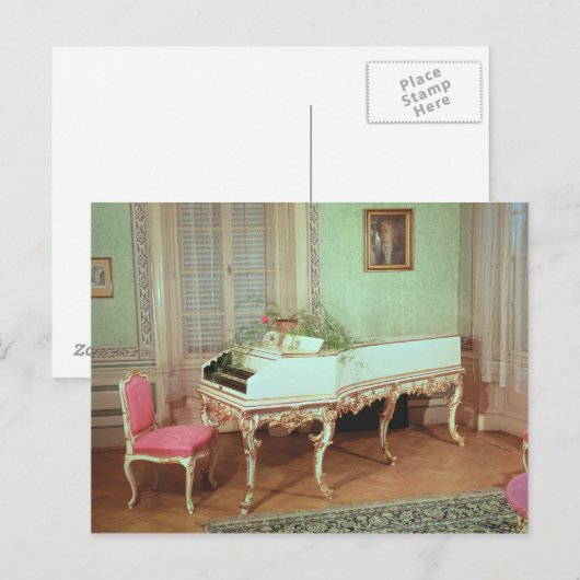 Zimmer mit Cembalo Postkarte (Vorne/Hinten)