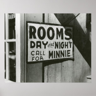 Zimmer zu vermieten, 1939. Vintage-Foto Poster