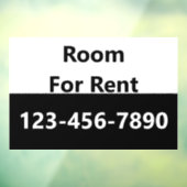 Zimmer zu vermieten Schwarz-Weiß-Telefonnummer Fensteraufkleber (Blatt 3)