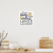 Zimmerangebot, Unsere Zuhause hat endlose Liebe un Poster (Küche)