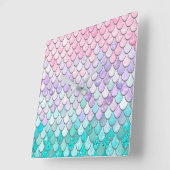 Zimmerdekor der Zimmermädchen Quadratische Wanduhr (Winkel)