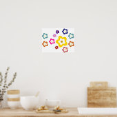 Zimmerdekor für Kinder - farbenfrohe Blume Poster (Küche)