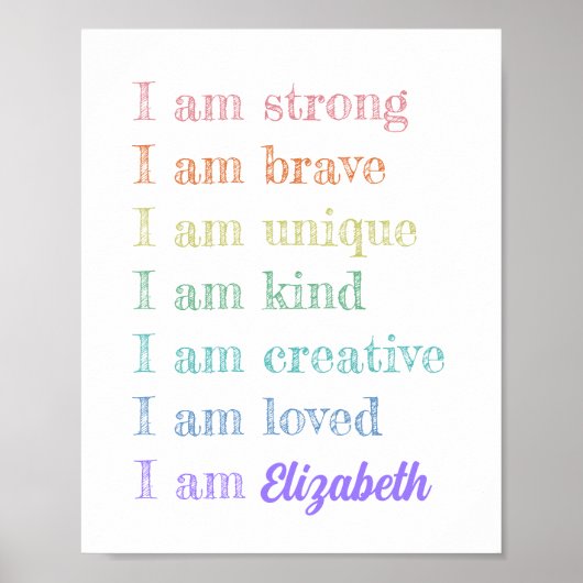 Zimmerdekor für motivierend Affirmative Girls Poster (Vorne)