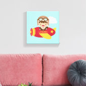 Zimmerdekor für niedliche Flugzeugboys Leinwanddruck (Insitu (Wohnzimmer))