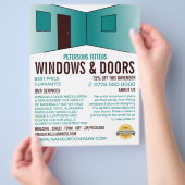 Zimmerdesign, Fenster & Türen Fitter Company Flyer (Hand)
