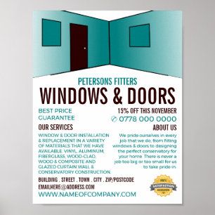 Zimmerdesign, Fenster & Türen Fitter Company Poster