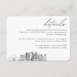 Zimmerdetails des San Antonio Wedding Hotels Begleitkarte