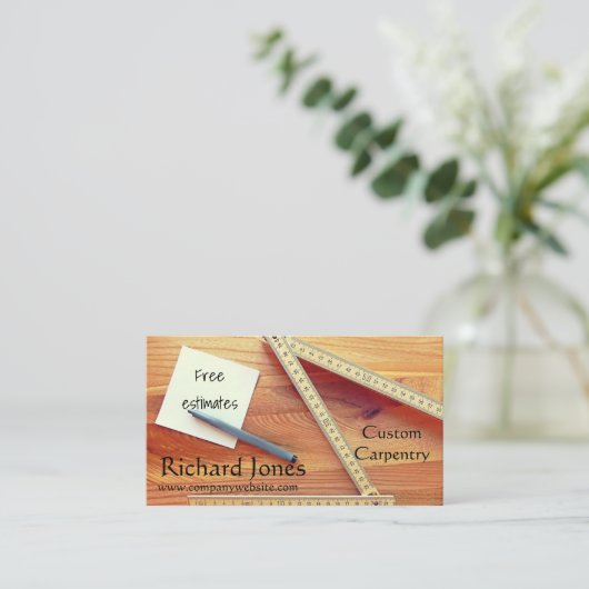 Zimmerei, hölzerne Funktion und Küchen-Monteur Visitenkarte (Stehend Vorderseite)