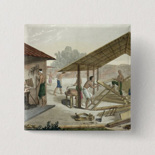 Zimmerei-Werkstatt in Kupang, Timor, überziehen 6 Button