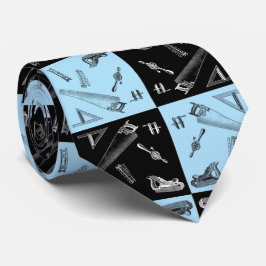 Zimmerei-Werkzeuge in den blauen und schwarzen Krawatte