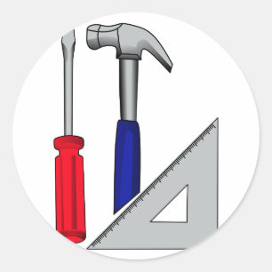 Zimmereilogo Runder Aufkleber