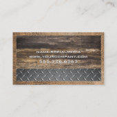 Zimmereinrichtung | Stahlleder aus Holz Visitenkarte (Rückseite)