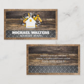 Zimmereinrichtung | Stahlleder aus Holz Visitenkarte (Vorne/Hinten)