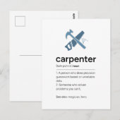 Zimmerer-Definition mit Werkzeugen Postkarte (Vorne/Hinten)