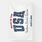 Zimmermädchen in den USA, Sterne, Streifen-Brautpa Banner (Vertikal)