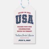 Zimmermädchen in den USA, Sterne, Streifen-Brautpa Geschenkanhänger (Vorderseite)