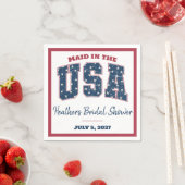 Zimmermädchen in den USA, Sterne, Streifen-Brautpa Serviette (Beispiel)