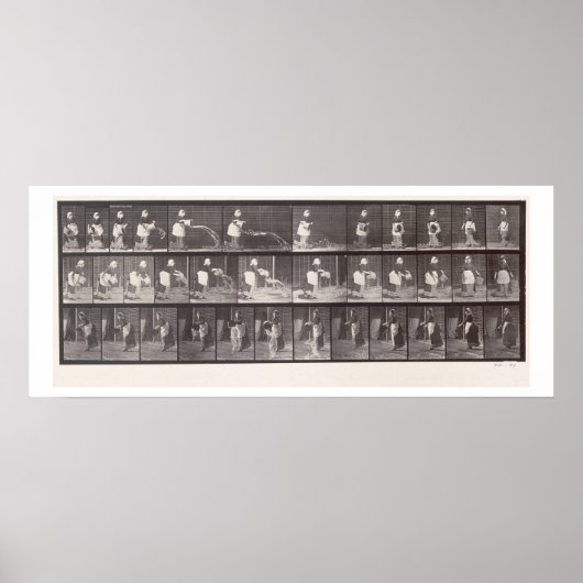 Zimmermädchen wirft einen Eimer Wasser, Platte 404 Poster (Vorne)
