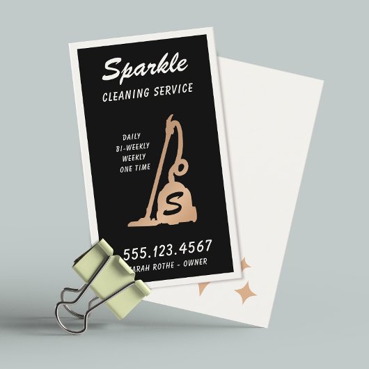 Zimmermädchenservice Retro Housekeeper, schwarz Telefonnummerkarte