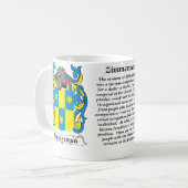 Zimmerman Familien-Wappen Tasse (Vorderseite Links)