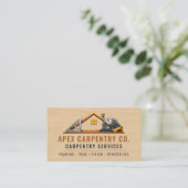 Zimmermann Holz QR Code Professional Visitenkarte (Stehend Vorderseite)