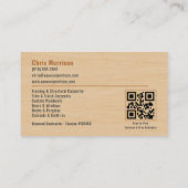 Zimmermann Holz QR Code Professional Visitenkarte (Rückseite)