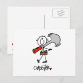 Zimmermann mit Hammer Postkarte (Vorne/Hinten)