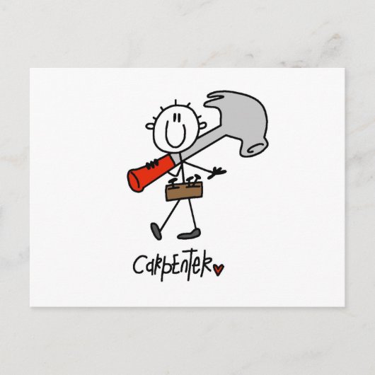 Zimmermann mit Hammer Postkarte (Vorderseite)