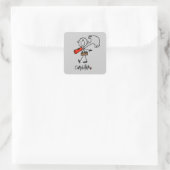 Zimmermann mit Hammer Quadratischer Aufkleber (Tasche)