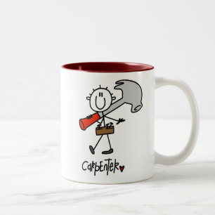 Zimmermann mit Hammer Zweifarbige Tasse