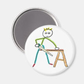 Zimmermann Stickman Magnet (Vorderseite/Rückseite)