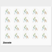 Zimmermann Stickman Runder Aufkleber (Blatt)