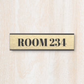 Zimmernummer Tür Sign Gold Black Hotel Office Türschild (Vorderseite )